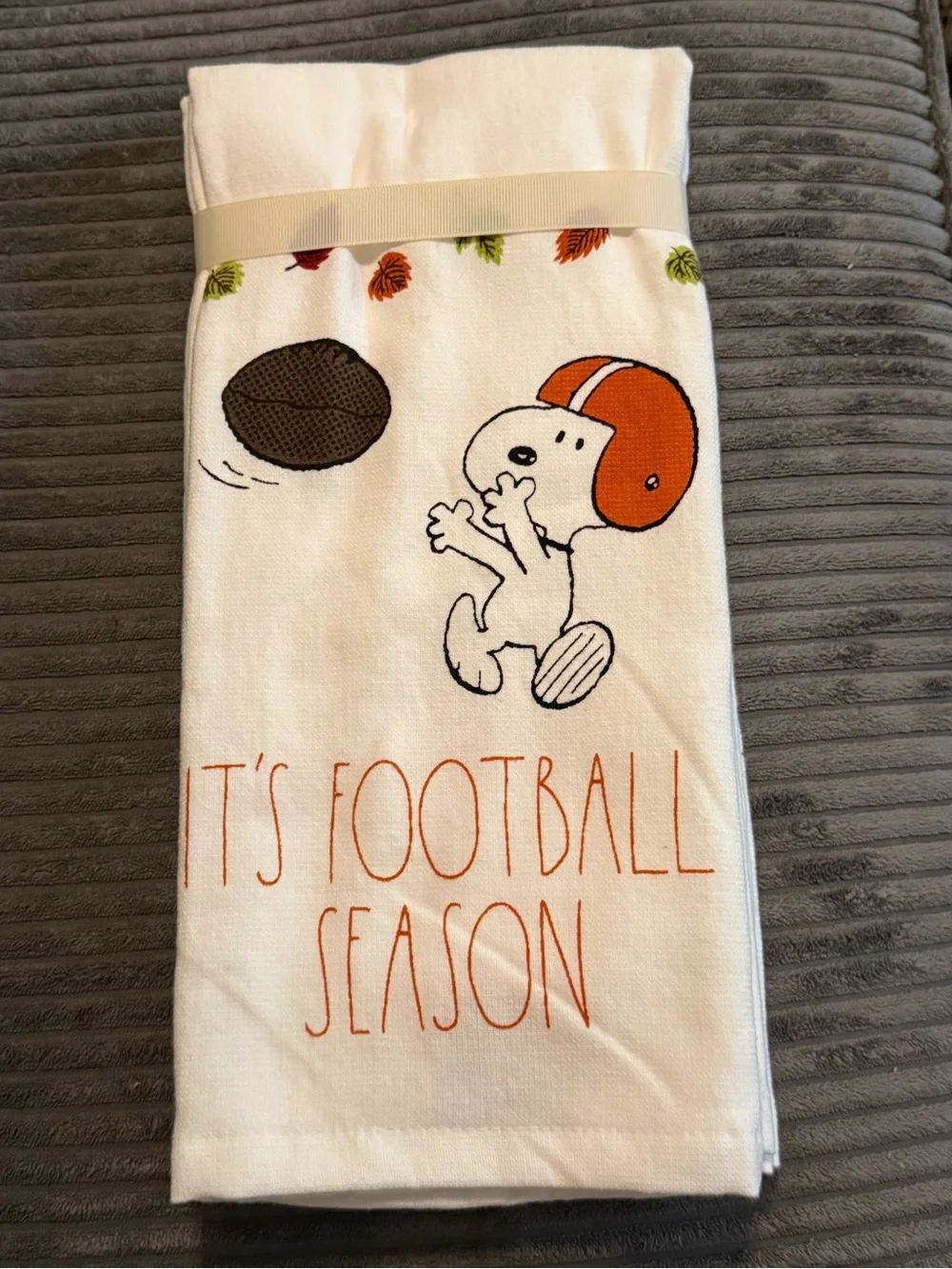 Rae Dunn x Peanuts Kitchen Towels- Set of 2- IT’S FOOTBALL TIME- NWT